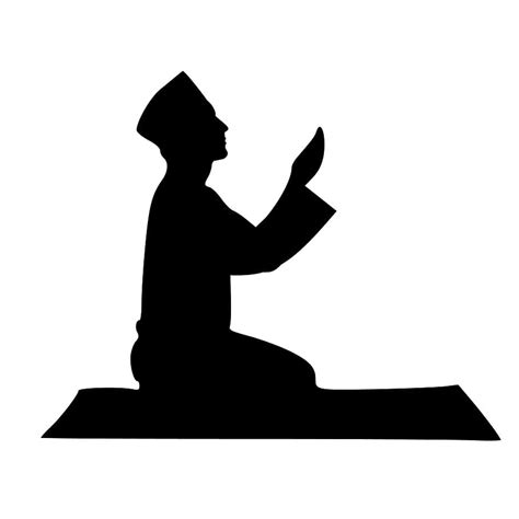 Illustration Of Praying Person In Silhouette Islamic Prayer Hd