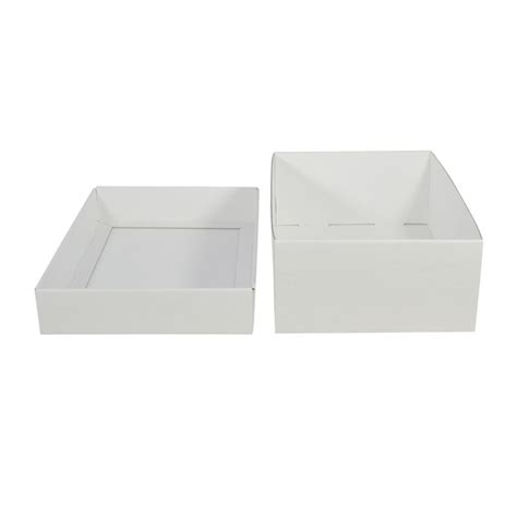 Two Piece Corrugated Shoe Box 100 Base And Lid Kraft White White Inside
