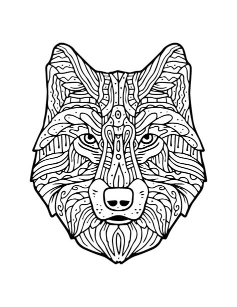 Mandala tete loup 1 download free vector. Méchant loup à imprimer et colorier artherapie adulte ...