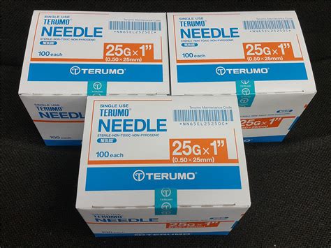 Terumo Needle 25g X 1050x25mm Si End 822019 515 Pm
