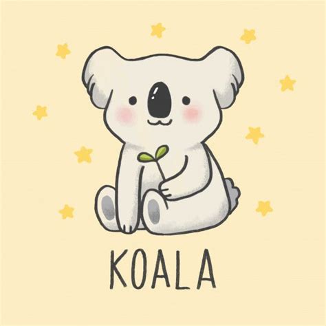 Estilo Lindo Dibujado A Mano Dibujos Animados Koala Koala Drawing