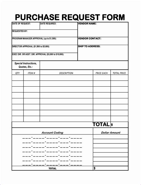 10 Purchase Request Form Template Excel Excel Templates