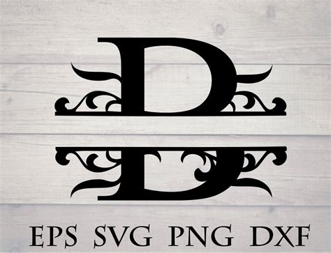 Monogram Split Letter Svg Divided Initial B Svg Swirl Letter Svg