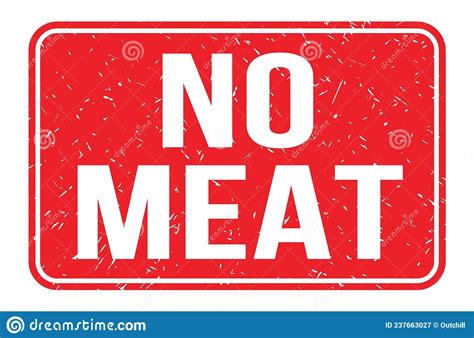 No Meat Words On Red Rectangle Stamp Sign Stock Illustration