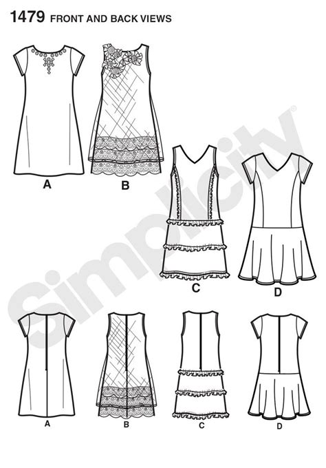 Simplicity 1479 Girls And Girls Plus Shift Dresses Sewing Patterns