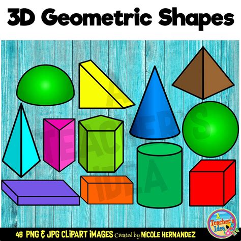 3d Shapes Clipart For Commercial Use Png Images 3d Geometric Shapes