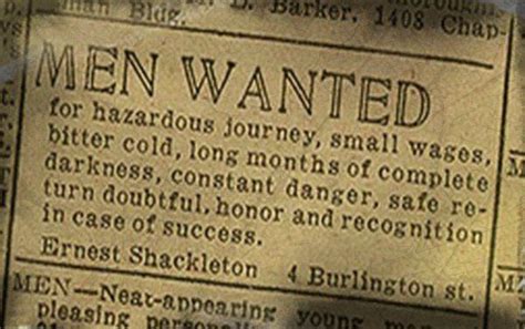 Ernest Shackleton’s Advertisement For The Expedition To The South Pole Myconfinedspace