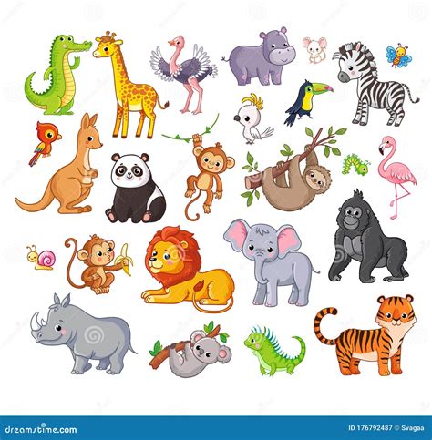 Big Set Of Cartoon Animals Stock Vector Illustration 86779909 74e