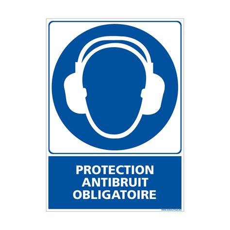 Panneau Port Du Casque Anti Bruit Obligatoire Picto Texte Obligation Epi