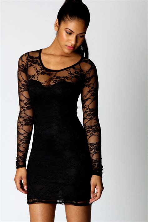Check spelling or type a new query. Boohoo Samantha Long Sleeve Lace Bodycon Dress