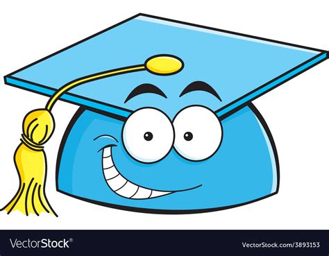 Cartoon Smiling Graduation Cap Royalty Free Vector Image