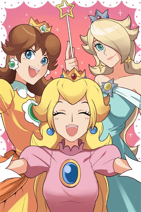 Peach Rosalina And Daisy By Yuki Menoko Tumblr Princesses Super Mario Bros Mario Bros