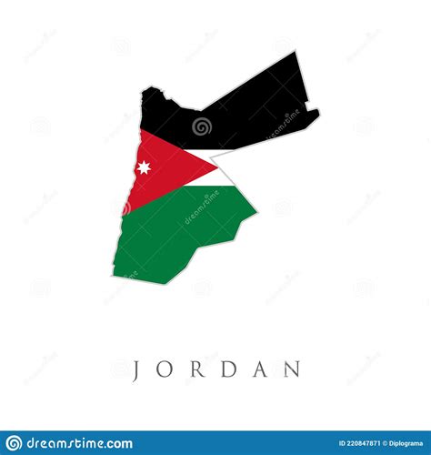 Vector Illustration Of Jordan Flag Mapflag Of Hashemite Kingdom Of