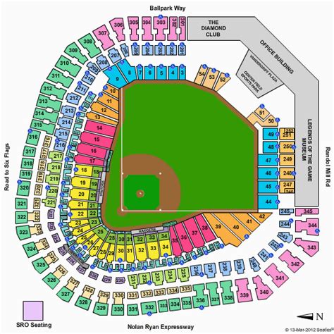Texas Rangers Ballpark Seating Map Tourist Map Of English