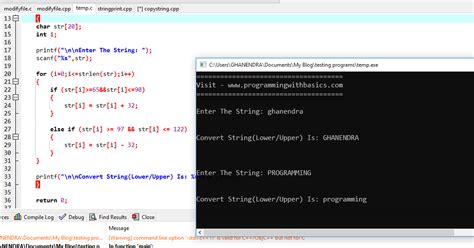 Simply copy the content that you will like to generate into this format, then paste into the box form above and select the capitalized case tab. C Program to Convert String Lowercase to Uppercase And ...