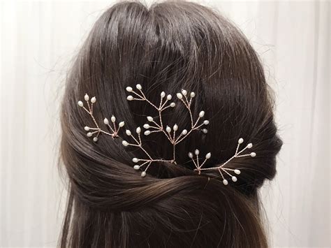 Crystal Or Freshwater Pearl Cluster Wedding Hairpins Trio Celeste