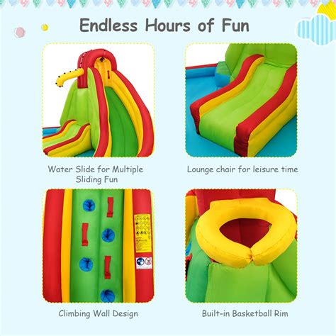 Costzon Inflatable Water Slide 7 In 1 Water Slides For Kids Backyard W