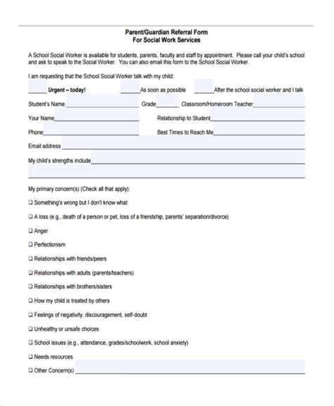 Free 7 Sample Social Service Forms In Pdf