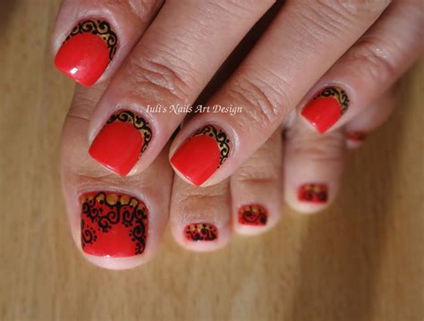Red French Tip Nail Art Designs
