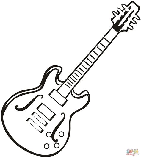 Guitar Coloring Pages Preschool Guitar Coloring Pages