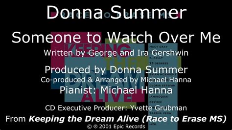Donna Summer Someone To Watch Over Me Lyrics Hq