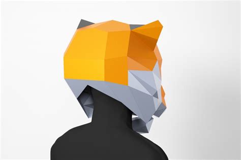 Tiger Mask Low Poly 3D Mask DIY Paper Craft Mask Tiger PDF Template
