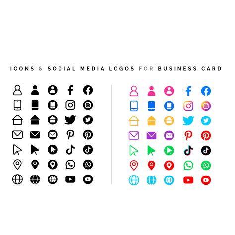 Icons And Social Media Logos For Business Card Masterbundles