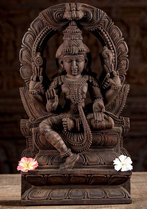 Sold Wooden Vishnu Seated Under Mahakala Arch In Abhaya Mudra Double