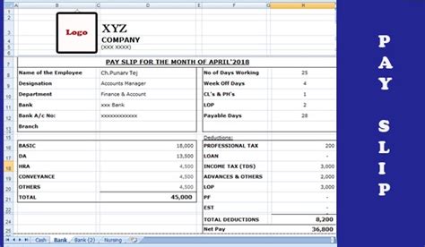 Sample Payslip Format In Excelsimple Salary Slip Format In Excel Job