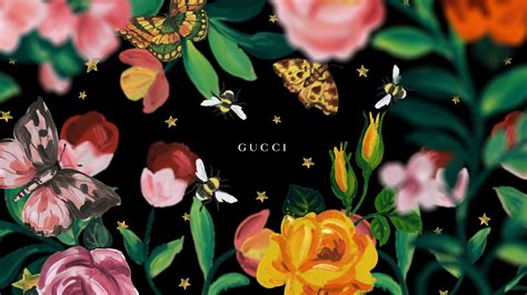 Gucci Word Surrounded By Butterfly And Flowers Hd Gucci Wallpapers Hd