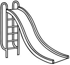 sliding park at playground coloring printable page | Simple car drawing