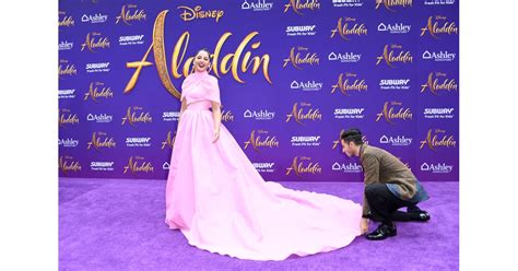 Mena Massoud And Naomi Scott At The Aladdin Premiere 2019 Popsugar Celebrity Photo 5