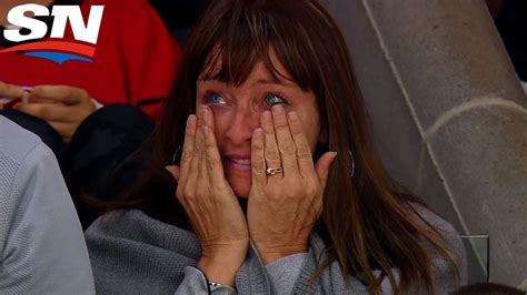 Maxime Lajoies Mom Cries Tears Of Joy After First Career Goal Youtube