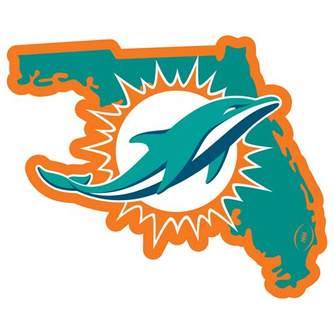 Miami Dolphins Home State 11 Inch Magnet Miami Dolphins Logo Nfl