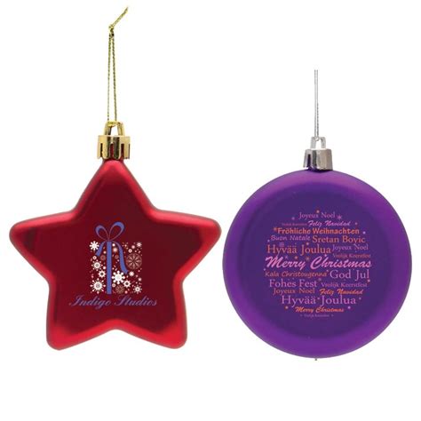 Shatter Resistant Flat Star Ornament Full Color Personalization