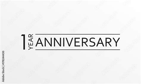 1 Year Anniversary Emblem Anniversary Icon Or Label 1 Year