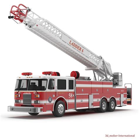 Ladder Fire Truck Rigged 3d Model 3d Models