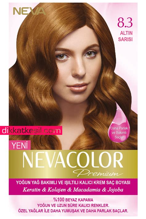 Nevacolor 8 3 Altın Sarısı Premium Kalıcı Krem Saç Boyası Seti Saç
