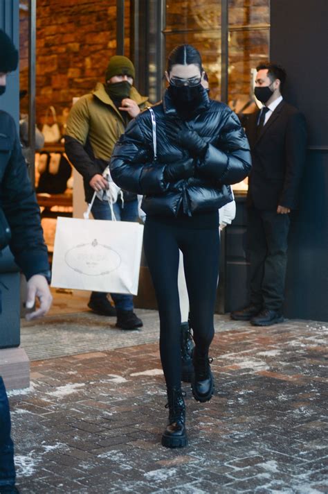 Kendall Jenner And Kylie Jenner Shopping At The Prada Store In Aspen