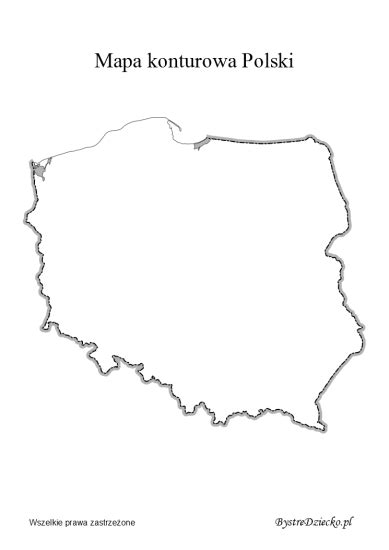 Mapa Konturowa Polski Edukacja Nauczanie I Wczesna Edukacja
