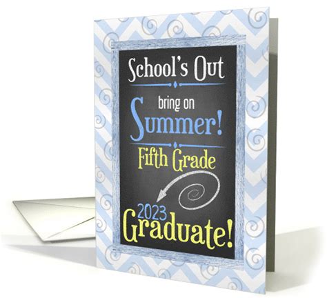 5th Grade Graduate Congratulation Summer Chalkboard Theme Card