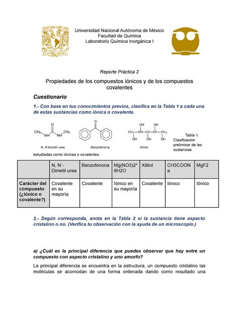 Propiedades De Los Compuestos Iónicos Y De Los Compuestos Covalentes