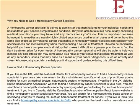 Ppt How To Choose A Homeopathy Cancer Specialist Powerpoint