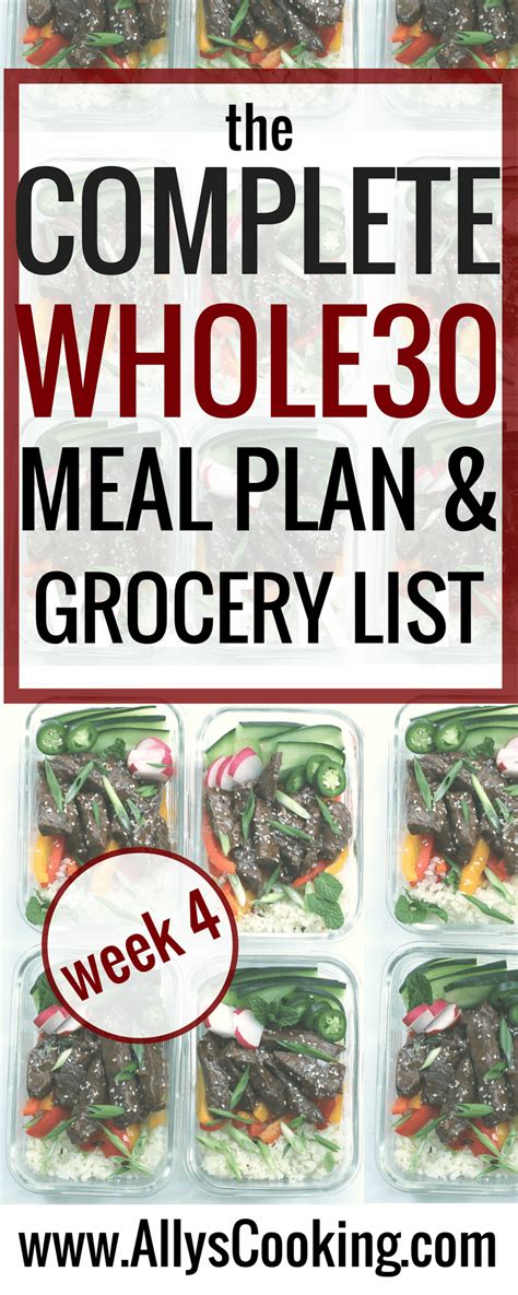 The Complete Whole30 Meal Planning Guide And Grocery List Week 4