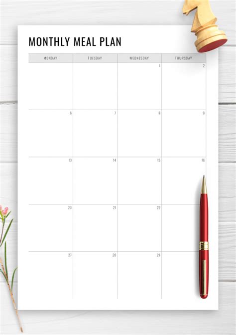 Monthly Meal Plan Calendar Template Mambu Png Hot Sex Picture