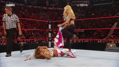 Wwe Raw Melina And Mickie James Vs Jillian Hall And Layla Youtube