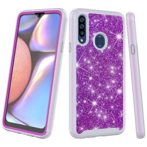 For Samsung Galaxy A20s Glitter Phone Case Dual Layer Full Body Rugged