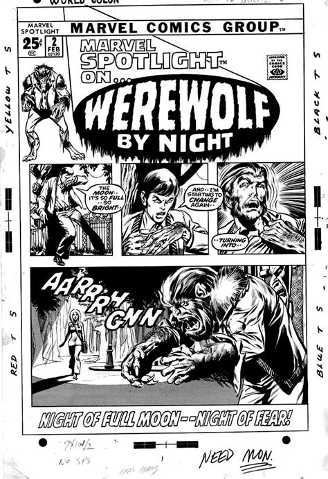 Marvel Spotlight 2 On Werewolf By Night Cover Art By Neal Adams Werewolf Comic Book Cover