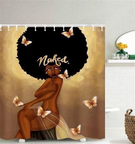 Sexy Naked Afro Girl Shower Curtain Cheap Shower Curtains Fabric
