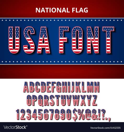 Usa Flag Font Royalty Free Vector Image Vectorstock